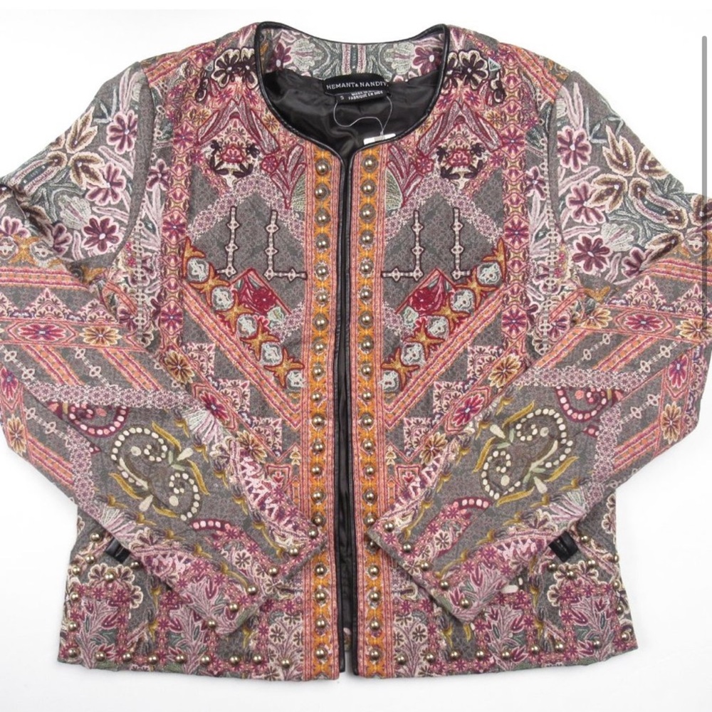 Hemant and Nandita Quilted Jacket with Studs